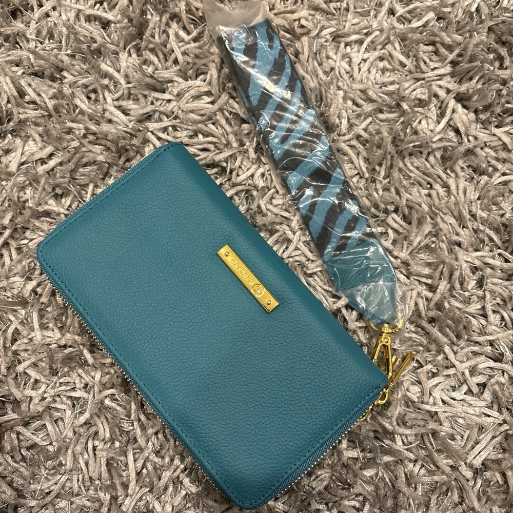 Teal Wallet and Jewerly holder with Gold Accents